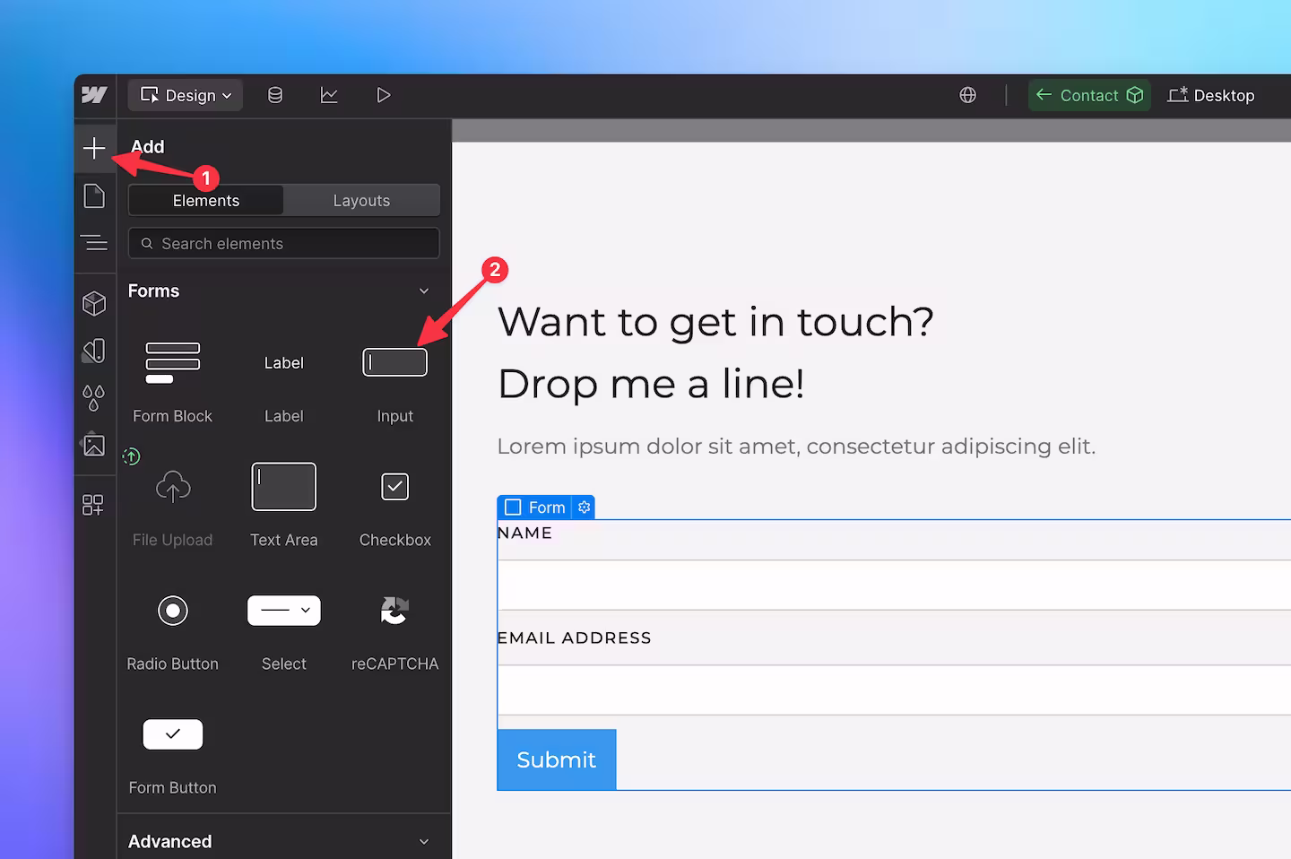Screenshot Webflow New Honeypot