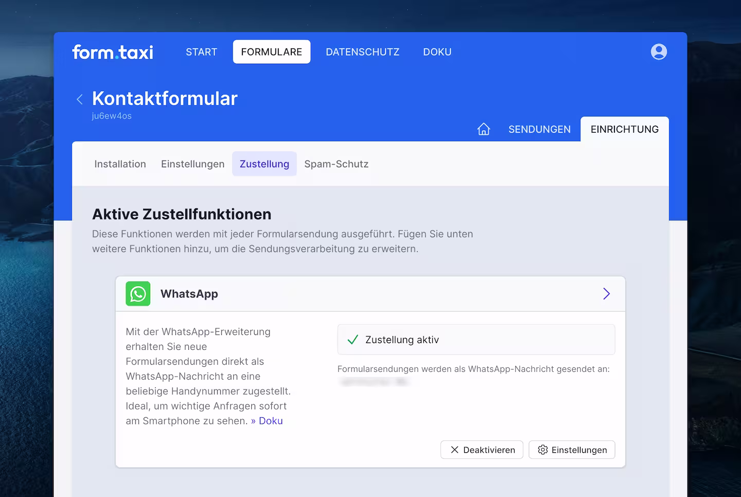 Screenshot Form.taxi Form Delivery